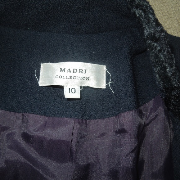MADRI COLLECTION NAVY BLUE WOOL DRESS COAT SZ 10 - Picture 4 of 6